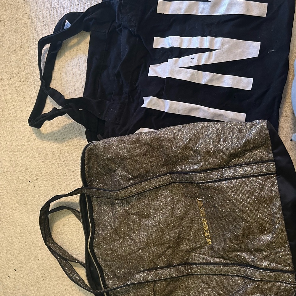 Victoria's Secret Glitter Tote and Black Tote
